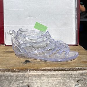 Kids Gently worn Glitter jelly shoes size 11/12
